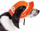 Pet Life 'Sea Spot Sun' Uv Protectant Adjustable Fashion Mesh Brimmed Dog Hat Cap - Orange - Large