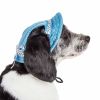 Pet Life 'Sea Spot Sun' Uv Protectant Adjustable Fashion Mesh Brimmed Dog Hat Cap - Blue - Medium
