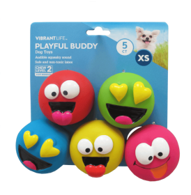 Vibrant Life 5pk EMOTICON LATEX DOG TOY - 588171470ref
