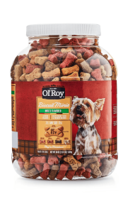Ol' Roy Multi Flavored Biscuits for Mini Breeds, Dry, 36 oz Tub - 3462381464ref