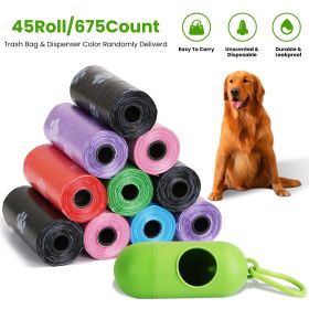 45 Rolls 675 Count Dog Waste Bags Disposable Dog Poop Bags with Dispenser Leakproof Unscented - AS PIC