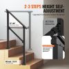 VEVOR 2-3 Handrails for Outdoor for Seniors Porch Deck Black Square Tube Steel