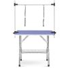 Professional Dog Pet Grooming Table Large Adjustable Heavy Duty Portable w/Arm & Noose & Mesh Tray - Blue